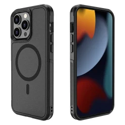 Cell Phone Cases<SaharaCase Armor Series Hard Shell Case, Tempered Glass Screen, Camera Protector for iPhone 15 Pro Max, Black (CP482ZD128ZD131)