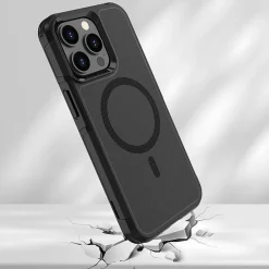 Cell Phone Cases<SaharaCase Armor Series Hard Shell Case, Tempered Glass Screen, Camera Protector for iPhone 15 Pro Max, Black (CP482ZD128ZD131)