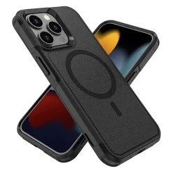 Cell Phone Cases<SaharaCase Armor Series Hard Shell Case, Tempered Glass Screen, Camera Protector for iPhone 15 Pro Max, Black (CP482ZD128ZD131)