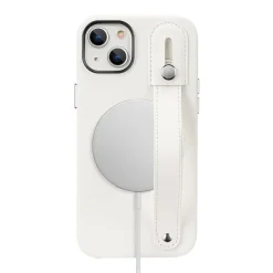 Cell Phone Cases<SaharaCase FingerGrip MagSafe Phone Case for iPhone 15, Shock Absorbing, White (CP00444)