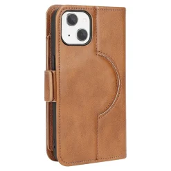 Cell Phone Cases<SaharaCase Folio Wallet MagSafe Phone Case for iPhone 15, Shock Absorbing, Brown (CP00446)