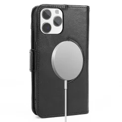 Cell Phone Cases<SaharaCase Genuine Leather Wallet Case, Tempered Glass Screen, Camera Protector for iPhone 15 Pro Max, Black (CP480ZD128ZD131)