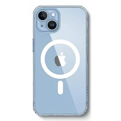 Cell Phone Cases<SaharaCase Hybrid-Flex Hard Shell MagSafe Phone Case for iPhone 15, Shock Absorbing, Clear (CP00441)