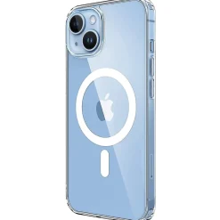 Cell Phone Cases<SaharaCase Hybrid-Flex Hard Shell MagSafe Phone Case for iPhone 15, Shock Absorbing, Clear (CP00441)