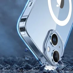 Cell Phone Cases<SaharaCase Hybrid-Flex Hard Shell MagSafe Phone Case for iPhone 15, Shock Absorbing, Clear (CP00441)