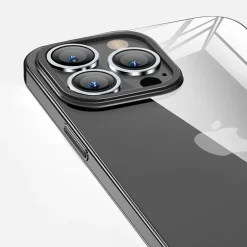 Cell Phone Cases<SaharaCase Hybrid-Flex Hard Shell Case, Tempered Glass Screen, Camera Protector for iPhone 15 Pro Max, Clear (CP471ZD128ZD131)