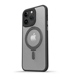 Cell Phone Cases<SaharaCase Hybrid-Flex Kickstand MagSafe Phone Case for iPhone 15 Pro Max, Shock Absorbing, Clear Black (CP00483)