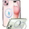 Cell Phone Cases<SaharaCase Hybrid-Flex Kickstand MagSafe Phone Case for iPhone 15 Plus, Shock Absorbing, Clear (CP00451)