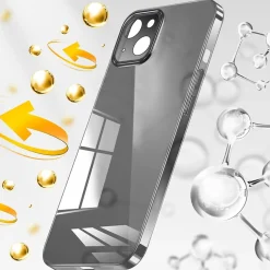 Cell Phone Cases<SaharaCase Hybrid-Flex Ultra Thin MagSafe Phone Case for iPhone 15 Plus, Shock Absorbing, Black (CP00449)