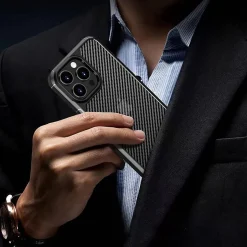 Cell Phone Cases<SaharaCase Hybrid-Flex Ultra Thin MagSafe Phone Case for iPhone 15, Shock Absorbing, Black (CP00440)