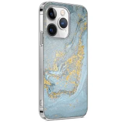 Cell Phone Cases<SaharaCase MagSafe Phone Case for iPhone 15 Pro Max, Shock Absorbing, Blue Marble (CP00475)