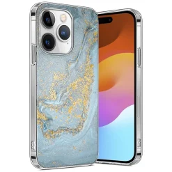 Cell Phone Cases<SaharaCase MagSafe Phone Case for iPhone 15 Pro Max, Shock Absorbing, Blue Marble (CP00475)