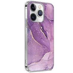 Cell Phone Cases<SaharaCase MagSafe Phone Case for iPhone 15 Pro Max, Shock Absorbing, Purple Marble (CP00474)
