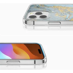 Cell Phone Cases<SaharaCase MagSafe Phone Case for iPhone 15 Pro, Shock Absorbing, Blue Marble (CP00462)