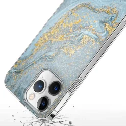 Cell Phone Cases<SaharaCase MagSafe Phone Case for iPhone 15 Pro, Shock Absorbing, Blue Marble (CP00462)