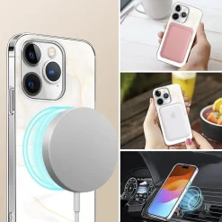 Cell Phone Cases<SaharaCase MagSafe Phone Case for iPhone 15 Pro, Shock Absorbing, White Marble (CP00463)