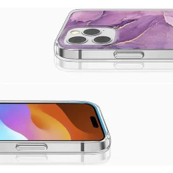 Cell Phone Cases<SaharaCase Purple Marble Case, Tempered Glass Screen and Camera Protector for iPhone 15 Pro Max (CP474ZD128ZD131)