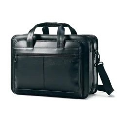 Samsonite Leather Expandable Laptop Briefcase, Black (43118-1041)