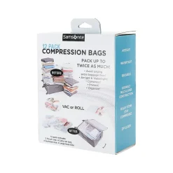 Samsonite 12-Piece Plastic Travel Pouch Set, Waterproof, Clear (51714-1212)