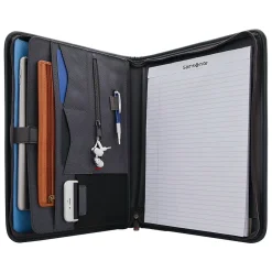 Samsonite Xenon Business Polyester Padfolio with Zipper Closure, Steel Gray (116465-1829)