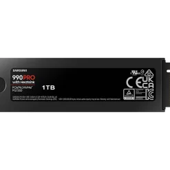 Samsung 990 PRO 1TB M.2 PCI Express 4.0 Internal Solid-State Drive with Heatsink, V-NAND (MZ-V9P1T0CW)* Solid State Drives