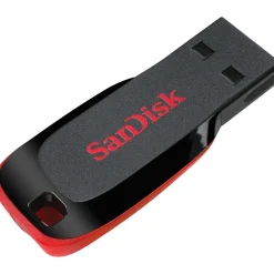 SanDisk Cruzer Blade 64GB USB 2.0 Type A Flash Drive, Black/Red (SDCZ50-064G-A46)* Usb Flash Drives