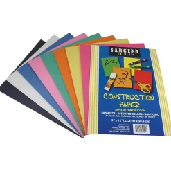 Online ® Construction Paper Pack, 9" x 12", Assorted Colors, 50 Sheets Per Pack, 12 Packs (SAR234001-12) Construction Paper