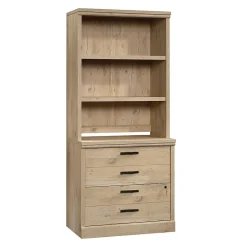 Best Aspen Post 2-Drawer Lateral File Cabinet, Letter/Legal Size, Lockable, 30"H x 31"W x 19"D, Prime Oak (427013) File Cabinets