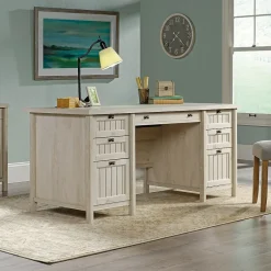 Best Costa 65"W Executive Desk, Chalked Chestnut (419954) Corner Desks