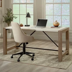 Outlet Dixon City 66"W Executive Business Desk, Brushed Oak (432892) Computer Desks