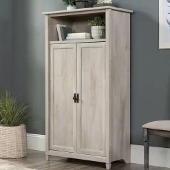 Outlet Edge Water 60"H Storage Cabinet with 5 Shelves, Chalked Chestnut (434766) Storage Cabinets