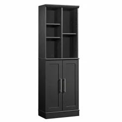 Outlet HomePlus 71"H Storage Cabinet with 6 Shelves, Raven Oak (435131) Storage Cabinets