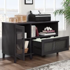 Online Tiffin Line File Cabinet, Letter/Legal Size, 30"H x 47"W x 20"D, Raven Oak (433268) File Cabinets