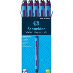 Stride Schneider Slider Memo XB Ballpoint Pen, Extra Bold Point, Violet Ink, 10/Box (PSY150208)