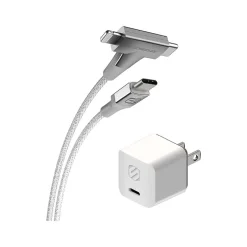 scosche PowerVolt USB Type-C and Lightning Charging Cable, 6ft., White (HPD30HH6WT-SP)