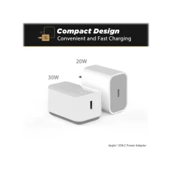 scosche PowerVolt USB-C Fast Wall Charger for Most Smartphones, White (HPDC30WT-SP)