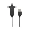 Usb Cables<scosche SmartSync 3' USB Type-A to Micro-USB/Mini-USB/Mini-USB Type-B/USB Type-C Cable, Male to Male, Black (MMMC-SP)