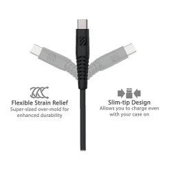 scosche SyncAble 10' USB A Male/C Male, Black (HDCA210)