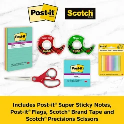 Hot Scotch and Brand Back to School Bundle, 2 Scotch Tapes, 2 Notes, 1 Flag, 1 Scotch Scissors (SIOC) Post-It Notes