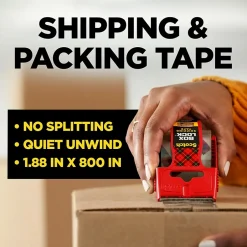 Scotch Box Lock Heavy Duty Packing Tape with Dispenser, 1.88" x 22.2 yds., Clear (195)* Tape Dispensers