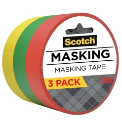 Scotch Expressions Light Masking Tape, 0.94 x 20 yds., Yellow/Green/Red, 3/Pack (3437-3PRM)* Masking Tape