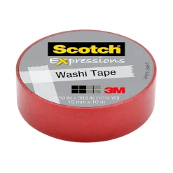 Scotch ® Expressions Tape, .59" 393", Red (C314-RED)* Masking Tape