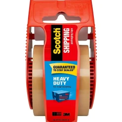 Scotch Heavy Duty Shipping Packaging Tape with Dispenser, 1.88" x 22.2 yds., Tan (143)* Packing Tape