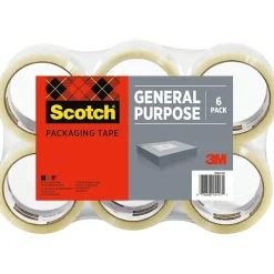 Scotch Shipping Packing Tape, 1.88" x 109 yds., Clear, 6 Pack (3350L-6)* Packing Tape