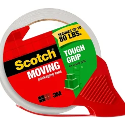 Scotch Tough Grip Moving Packing Tape with Dispenser, 1.88" x 38.2 yds., Clear (3500S-RD)* Packing Tape