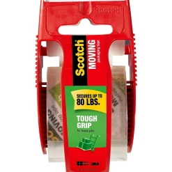 Scotch Tough Grip Moving Packaging Tape, 1.88 in. x 22.2 yd., Clear (150)* Packing Tape