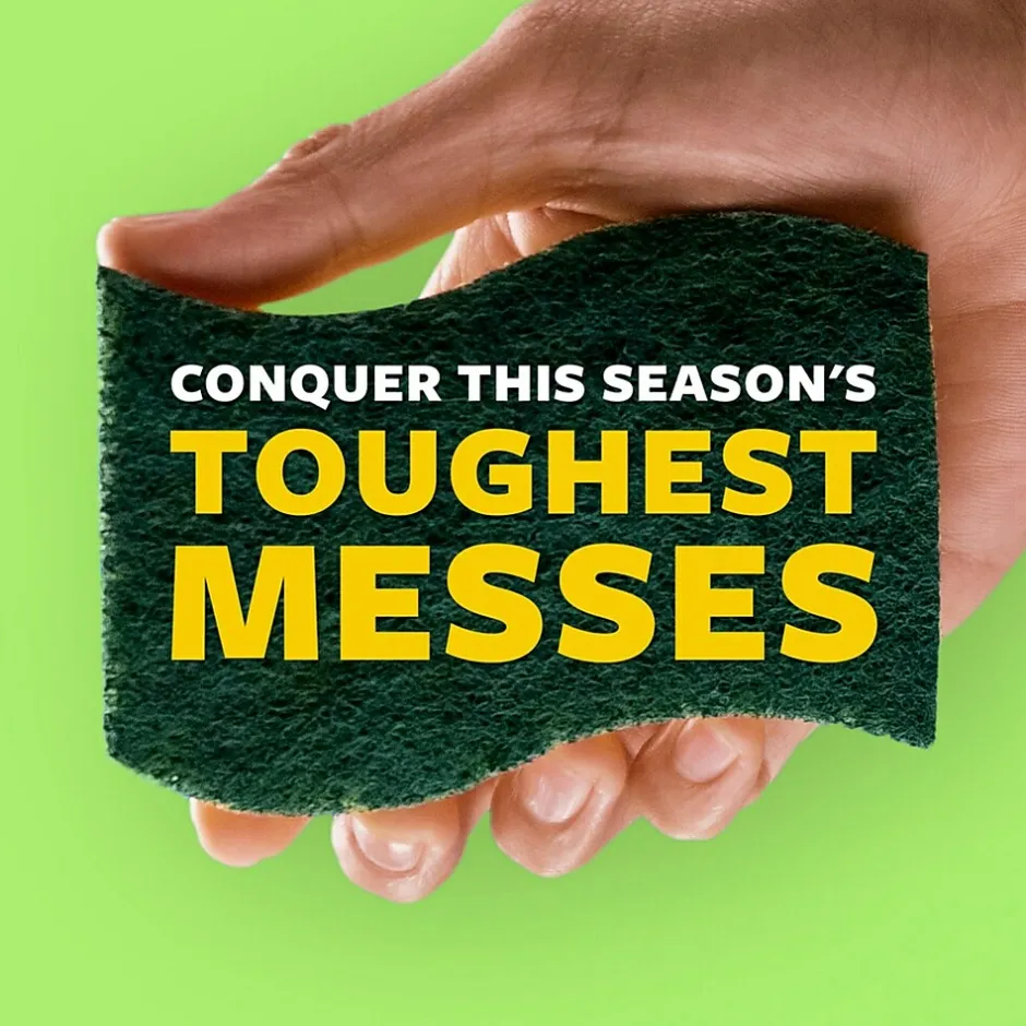 Scotch-Brite Heavy Duty Sponge with Scrubber, Green/Yellow, 6 Sponges/Pack (426)