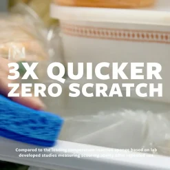 Scotch-Brite Non-Scratch Scrub Sponge, Blue, 3/Pack (MP-3-8-D)