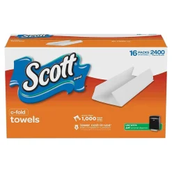 Paper Towels<Scott C-Fold Paper Towels, 1-ply, 150 Sheets/Pack, 16 Packs/Carton (45786)