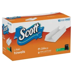 Paper Towels<Scott C-Fold Paper Towels, 1-ply, 150 Sheets/Pack, 16 Packs/Carton (45786)